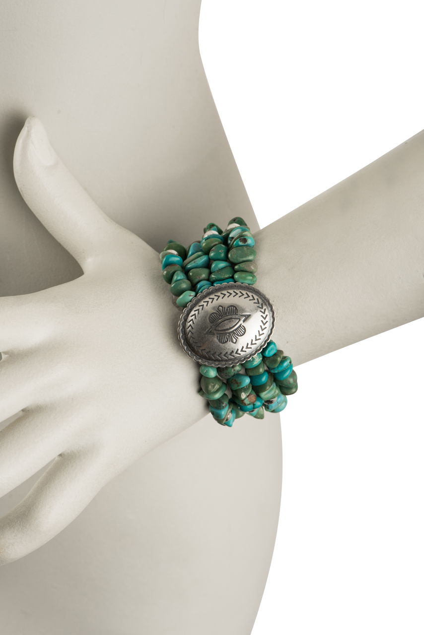 Paige Wallace Turquoise Concho Bracelet - Handmade Southwest Style Jewelry for Women | Perfect for Boho Fashion, Festivals & Gift Giving