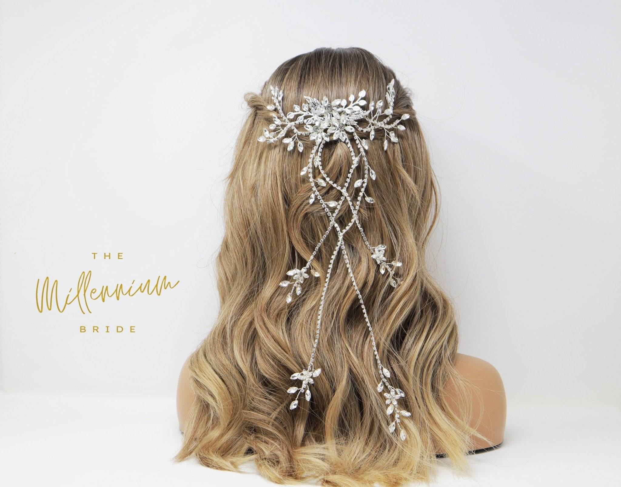 Swarovski Crystal Flower Bridal Hair Comb - Large Wedding Hair Accessory for Brides, Bridesmaids & Prom - Perfect for Weddings, Parties & Special Occasions