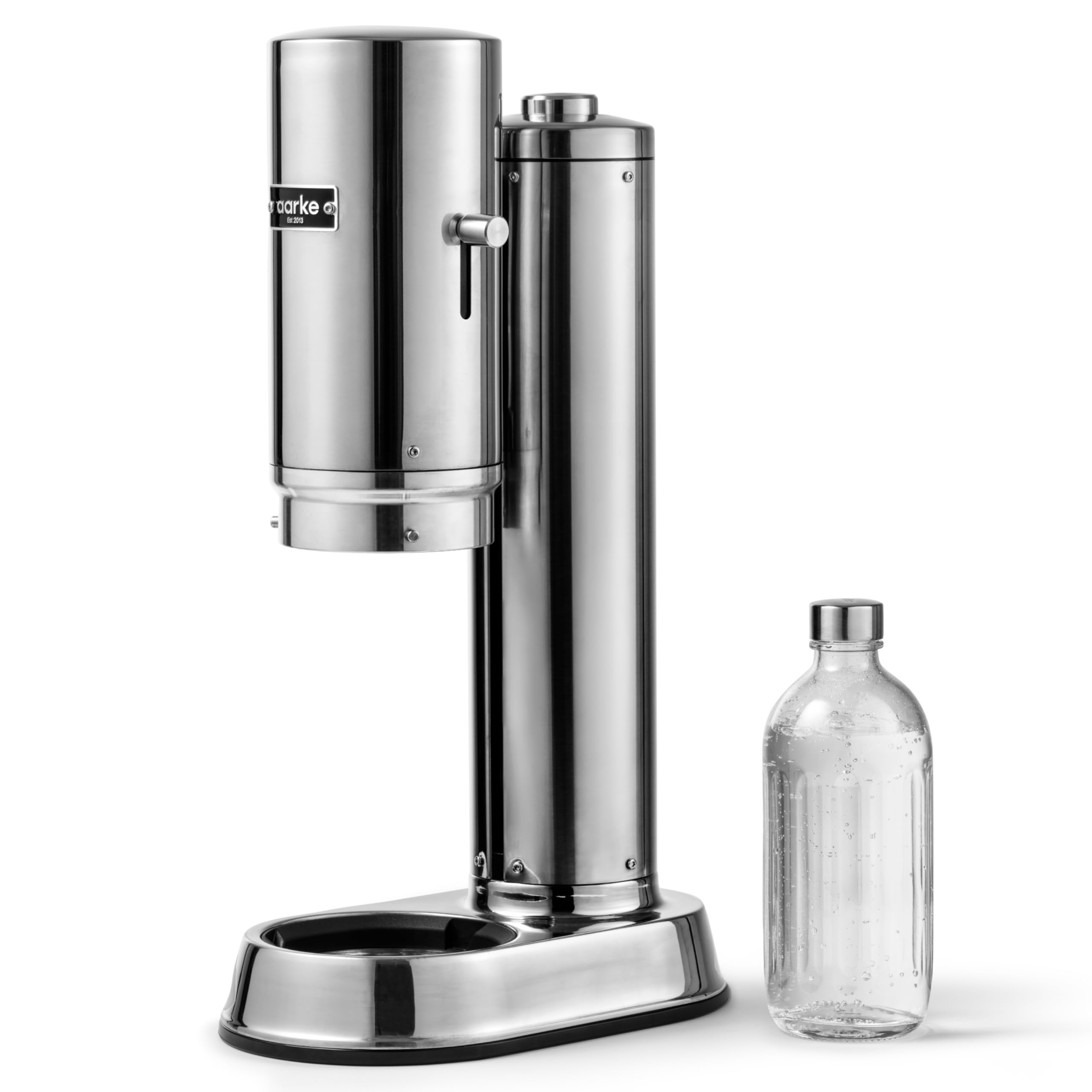 Aarke Carbonator Pro Premium Sparkling Water Maker - Stainless Steel Soda Machine with Glass Bottle for Home & Office | Make Carbonated Drinks, Cocktails & Healthy Seltzer Water