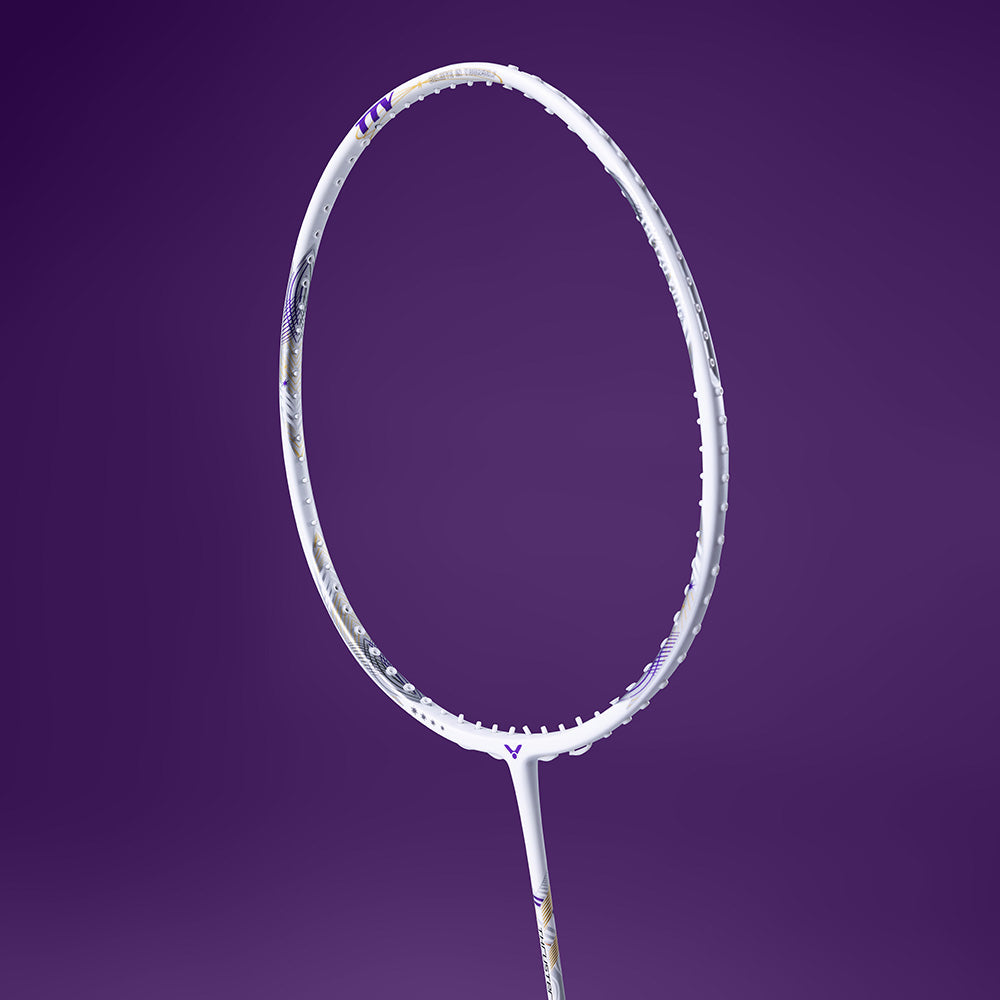 Victor Thruster Tai Tzu Ying Edition Badminton Racket [White] - Unstrung Professional Carbon Fiber Shuttlecock Racket for Advanced Players - Perfect for Tournaments & Training Sessions