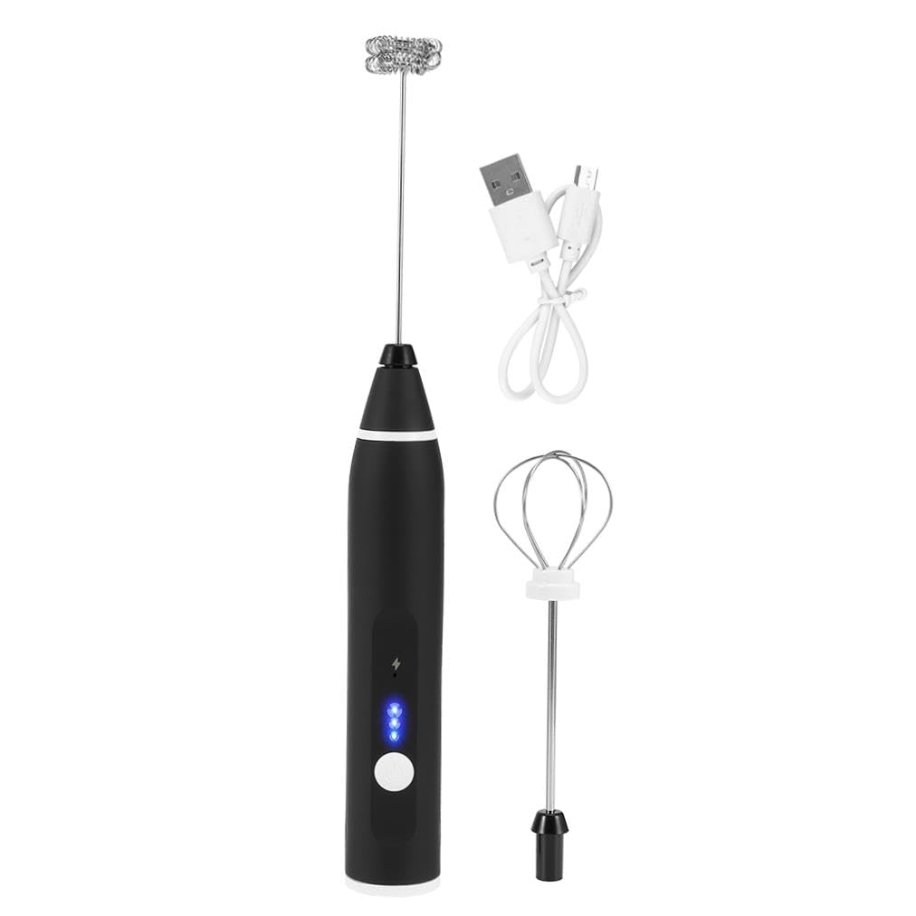 3-Speed USB Rechargeable Electric Milk Frother - Handheld Coffee Mixer, Stirrer & Egg Beater | Rechargeable Kitchen Gadget for Lattes, Cappuccinos & Baking (Perfect for Home, Office & Coffee Shops)