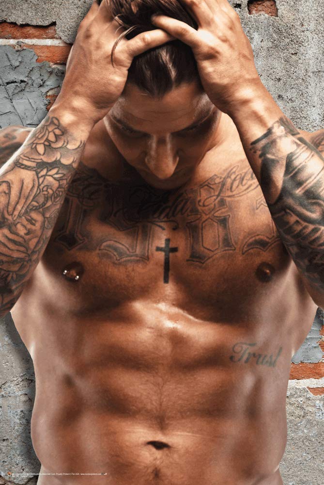 Premium Rugged Tattoo Art Poster - 24x36 Inch Wall Decor for Man Cave, Tattoo Studio & Gothic Home Decor - Durable High-Quality Print