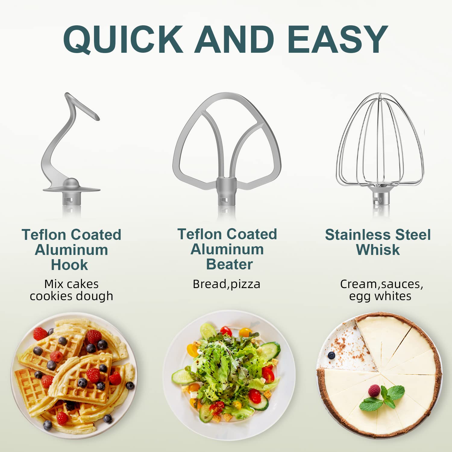 HOWORK 6.5QT Stand Mixer, 10+ Speed Electric Kitchen Mixer with Stainless Steel Bowl, Dough Hook, Wire Whip & Beater - Perfect for Baking, Whipping, Kneading Dough - Ideal for Home Bakers & Cooking Enthusiasts
