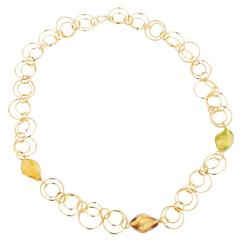 Venetian Murano Glass Royal Cascade Necklace – Handmade Italian Jewelry for Women, Elegant Gift for Weddings & Special Occasions