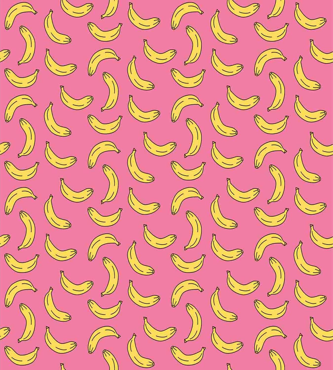 Ambesonne Vegan Duvet Cover Set - King Size 2 Pack with 2 Duvet Covers & 4 Pillowcases, Banana Cartoon Tropical Summer Design in Pink & Yellow | Soft Bedding for Kids Room, Guest Bedroom & Dorm Decor