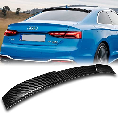 HYPERSPEED Real Carbon Fiber Rear Roof Spoiler for Audi A5 S5 RS5 Coupe 2017-2021 | High-Performance Window Visor Wing | Car Exterior Mods & Body Kit Upgrade | Enhances Aerodynamics & Sporty Look for Street Racing & Show Cars
