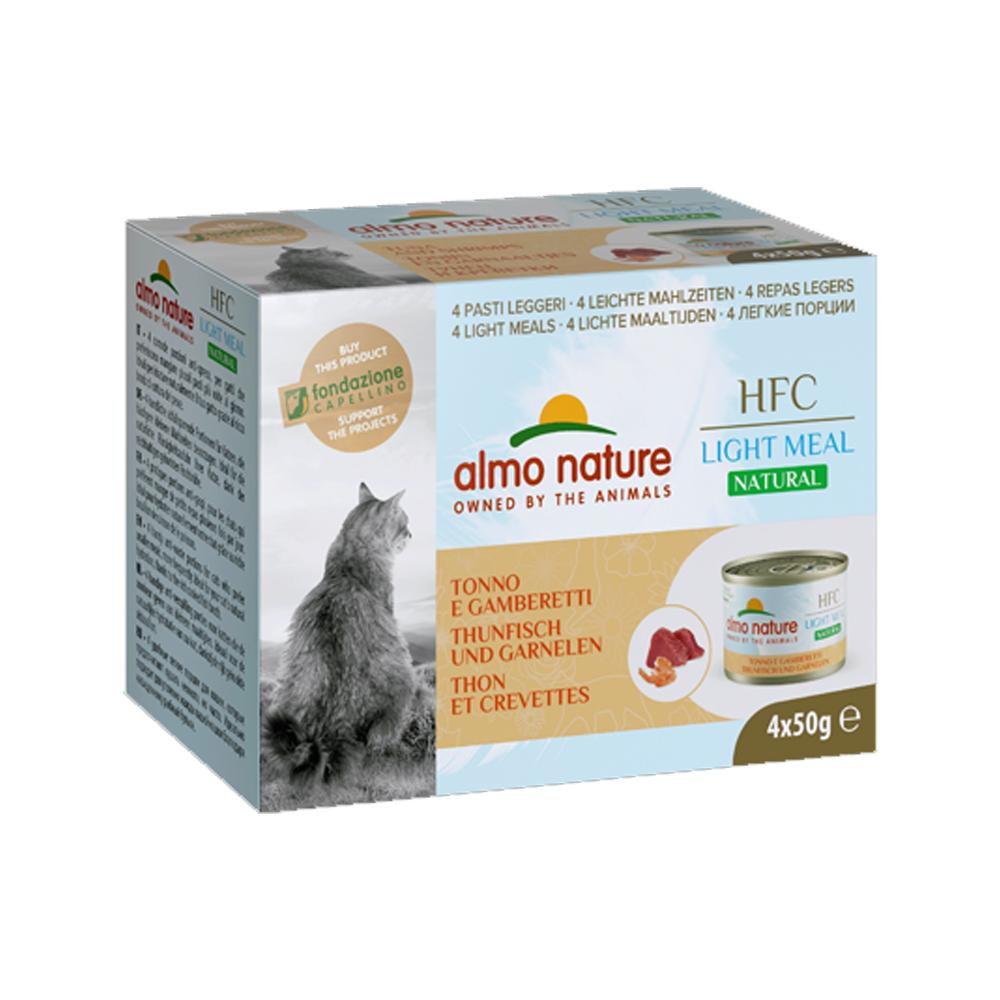 Premium HFC Light Meal Tuna & Shrimp Wet Cat Food - Grain-Free, High Protein Canned Cat Food for Adult & Senior Cats - Perfect for Weight Management & Sensitive Stomachs (12-Pack) - Ideal for Mealtime, Travel & Emergency Pet Food Supply