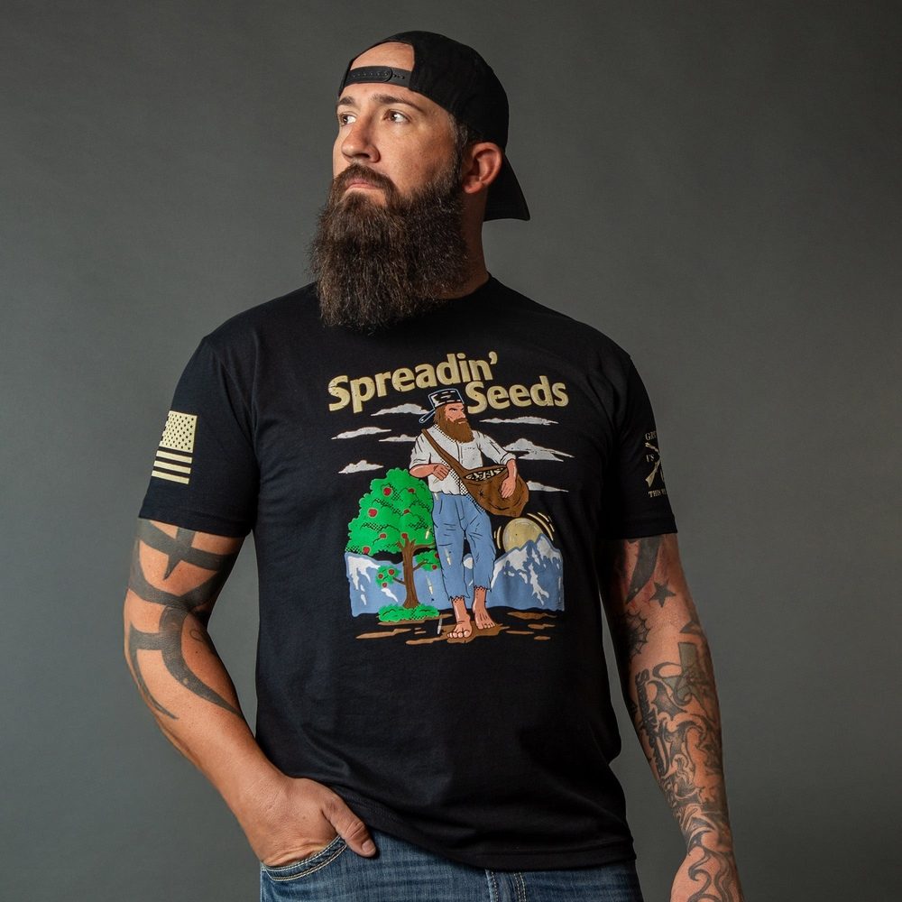 Spreadin' Seeds Graphic T-Shirt - Black Cotton Tee for Men & Women - Perfect for Casual Wear, Concerts, and Outdoor Activities