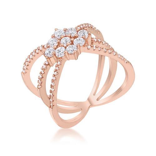 0.8ct CZ Rose Gold Delicate Triple Wrap Ring for Women - Elegant Stackable Jewelry for Engagement, Wedding, Anniversary & Everyday Wear