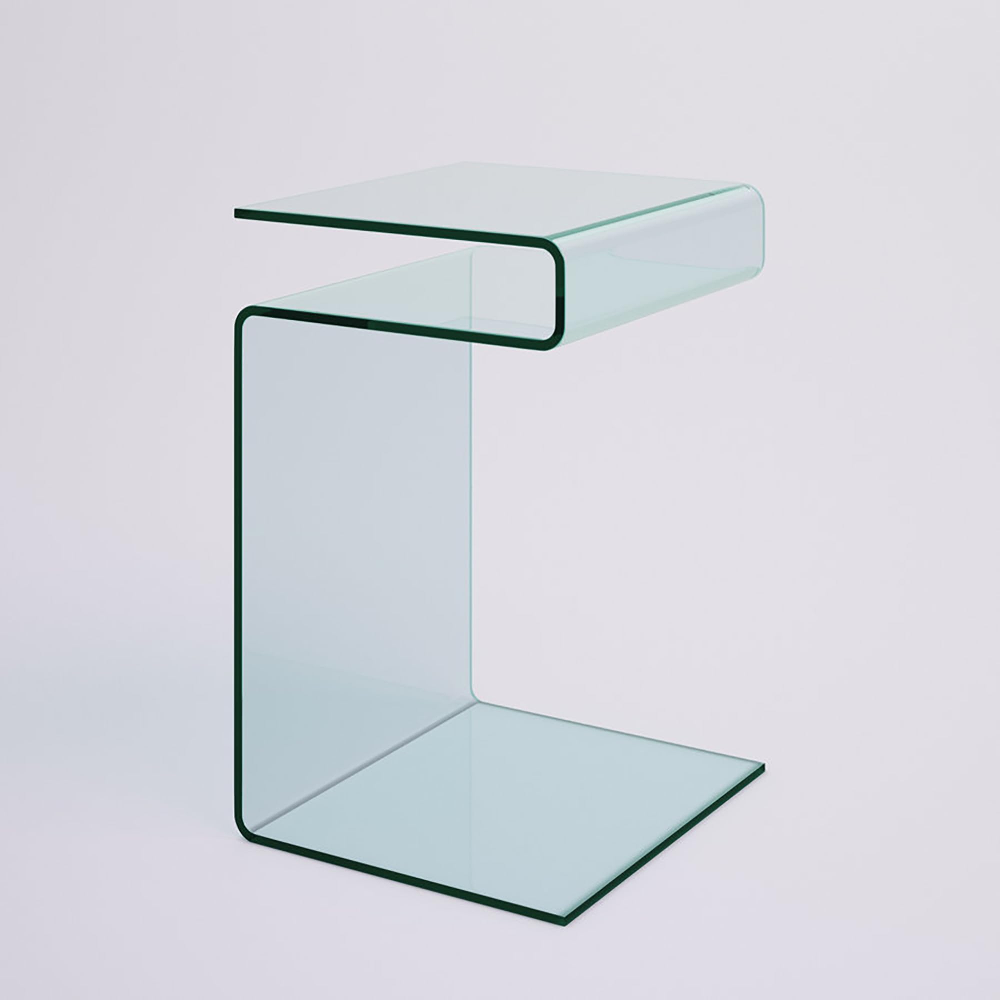 Modern S-Shaped Nightstand with Glass Top & Storage Shelves - Stylish Bedside Table for Bedroom, Compact End Table for Living Room - Perfect for Small Spaces, Apartments & Dorm Rooms
