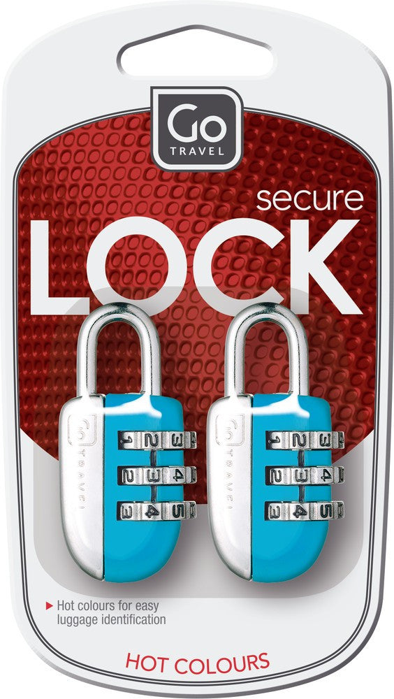 Go Travel Mini Combi Glo Locks - Compact TSA Approved Luggage Locks for Suitcases, Backpacks & Travel Bags - Secure Your Belongings During Air Travel, Hotel Stays & Commuting
