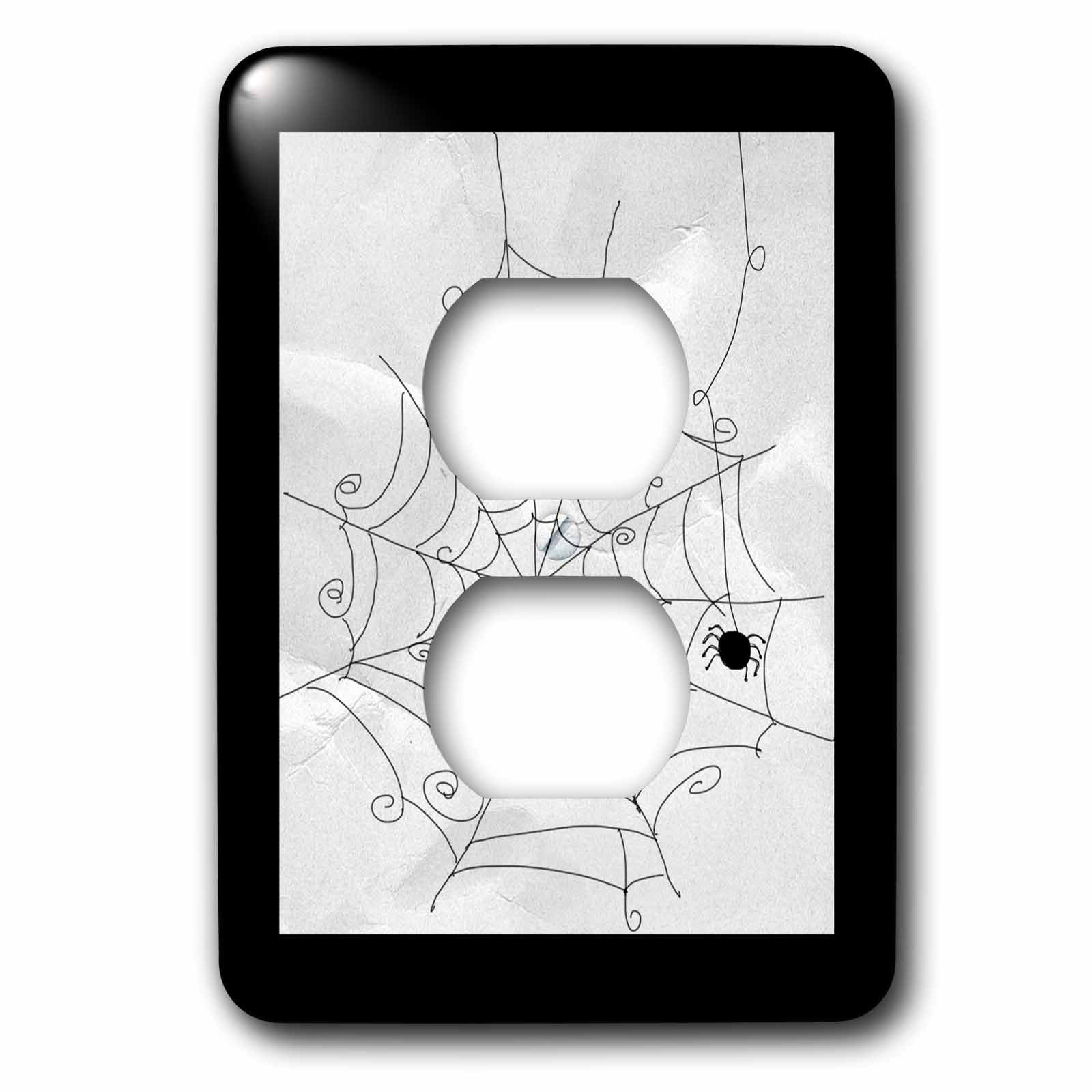 3D Halloween Light Switch Cover - Black & White Spider Web with Spider Design for Home Decor, Spooky Party, Haunted House, and Themed Events