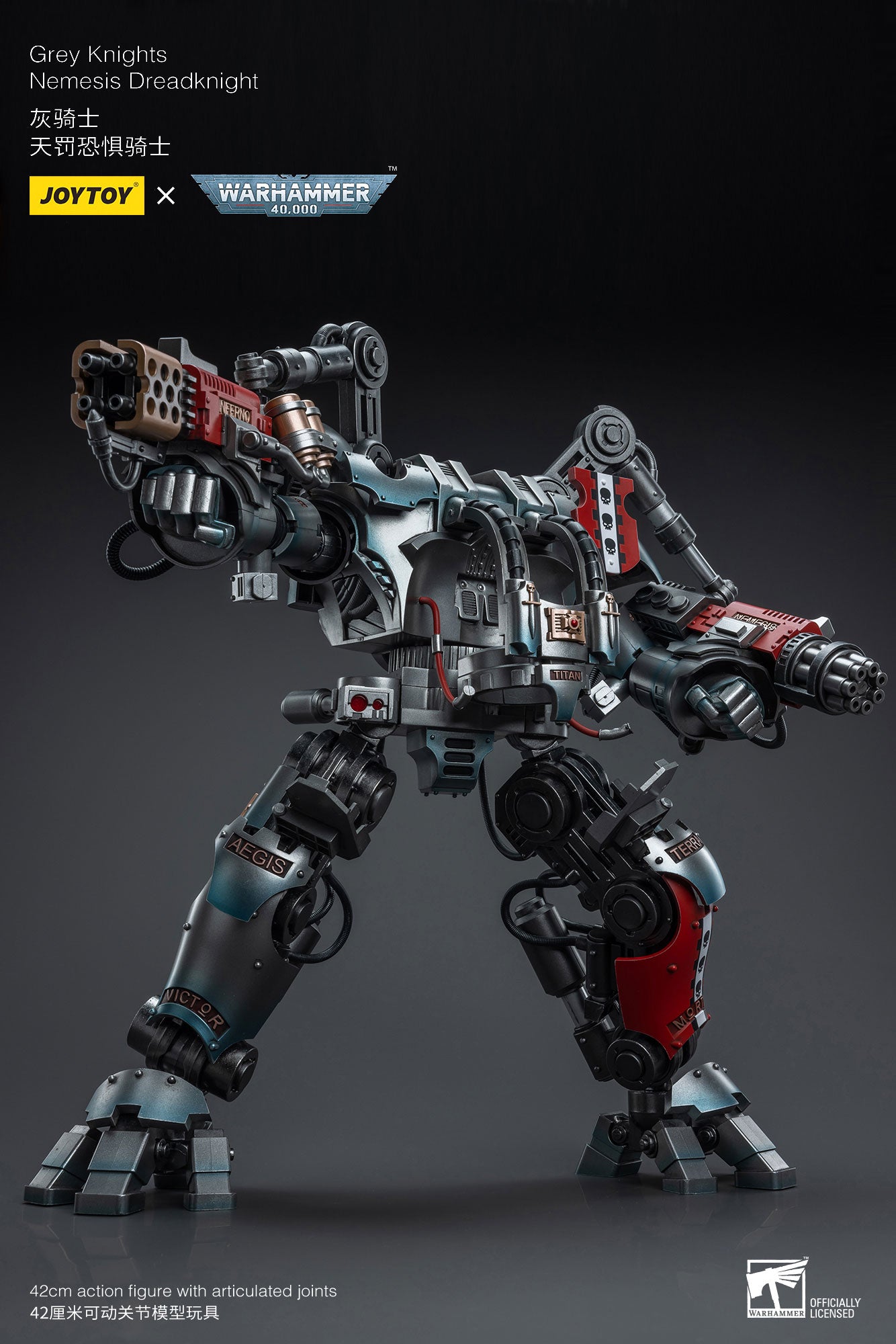 Pre-Order 1/18 JOYTOY Warhammer 40K Grey Knights Nemesis Dreadknight Action Figure Set - Reissue Edition | Collectible Model for Warhammer Fans & Tabletop Gaming Scenes