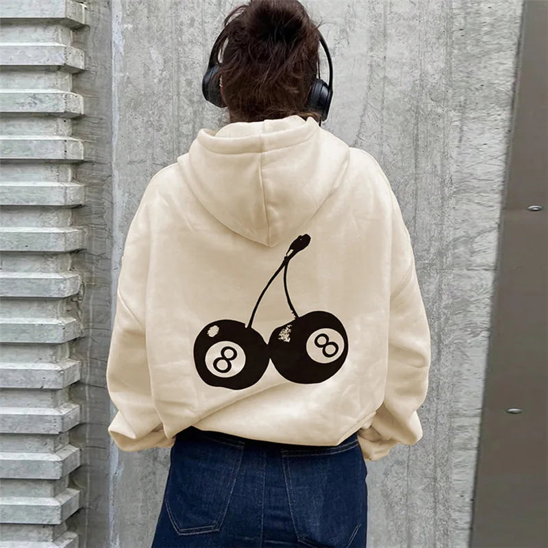Trendy Baggy Graphic Hoodies for Women - 2024 Fall Winter Streetwear Fashion Long Sleeve Pullover Sweatshirt | Casual Outfit, Loungewear, Gym Wear & Street Style