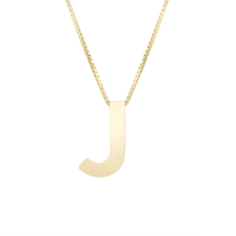14K Gold Block Letter Initial Necklace - Personalized Monogram Pendant for Women - Perfect for Birthdays, Anniversaries & Gifts