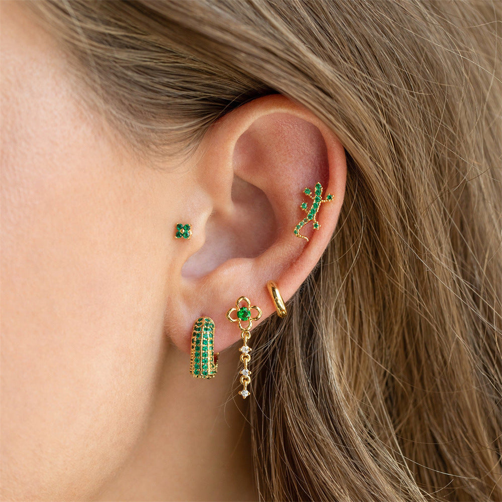 20G Lizard Conch Stud Animal Helix Piercings | EGD0285 - Unique Body Jewelry for Cartilage, Tragus & Helix Piercing - Perfect for Punk, Goth & Alternative Fashion Styles