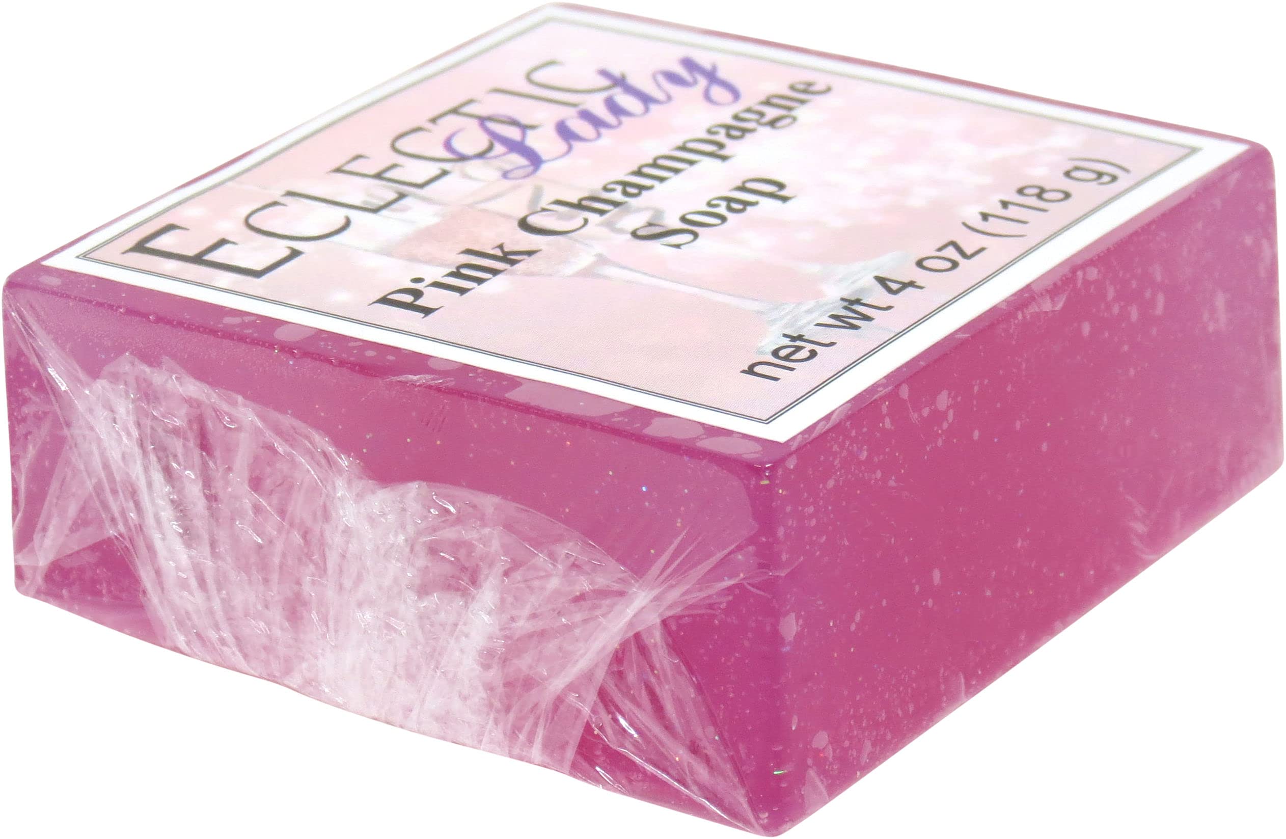 Eclectic Lady Pink Champagne Glycerin Soap Bar - 4 oz Moisturizing Handmade Soap for Dry Skin, Luxurious Bath & Gift Idea