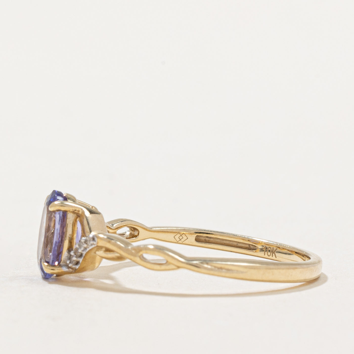 Exquisite 0.80ct Tanzanite & 0.03ct Diamond Ring - Size 6.75 | Elegant Engagement, Anniversary & Special Occasion Jewelry Gift
