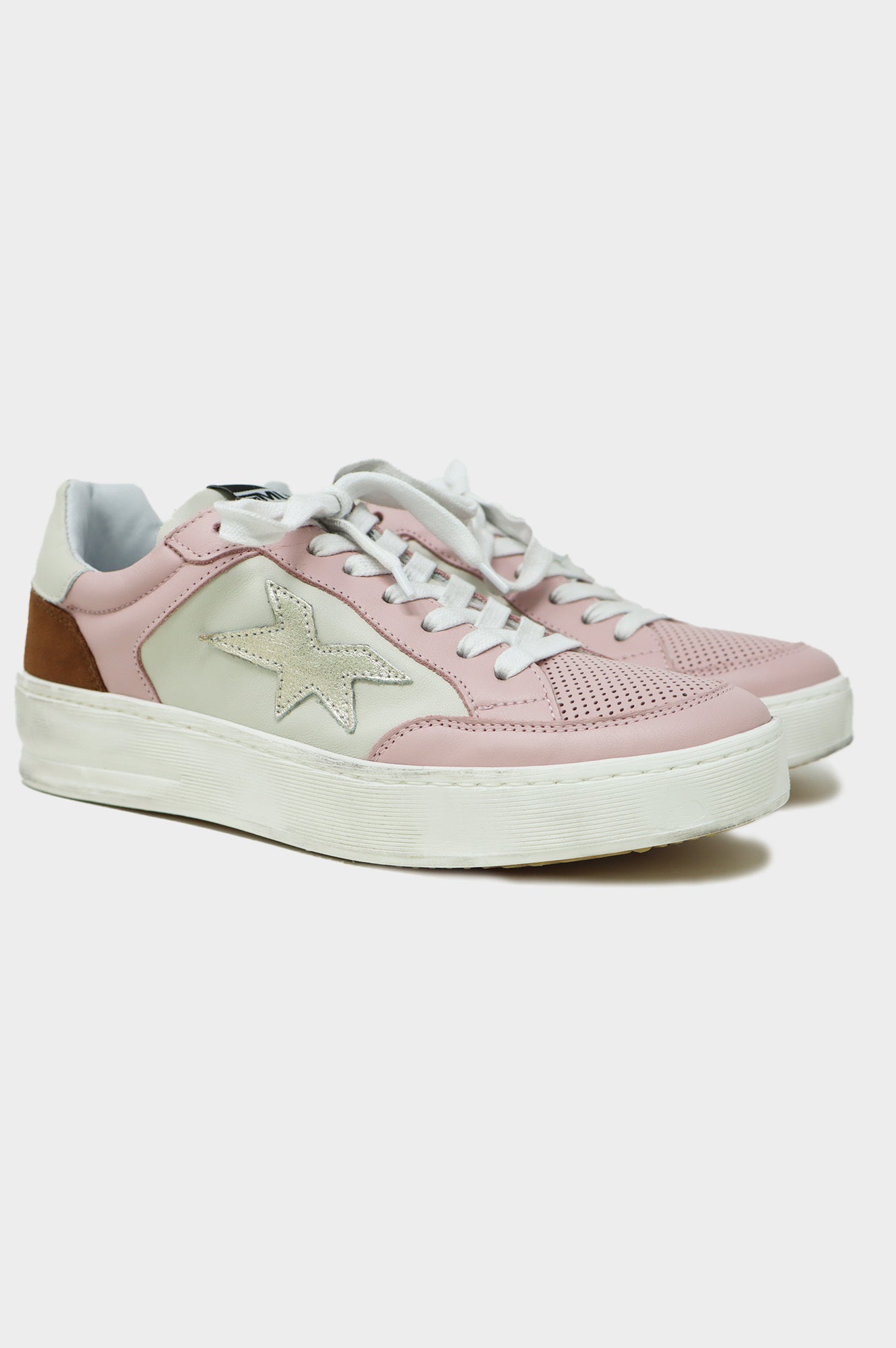Vintage Star Print Sneakers for Women - Pink & White Retro Fashion Trainers | Perfect for Casual Wear, Street Style & Retro Outfits
