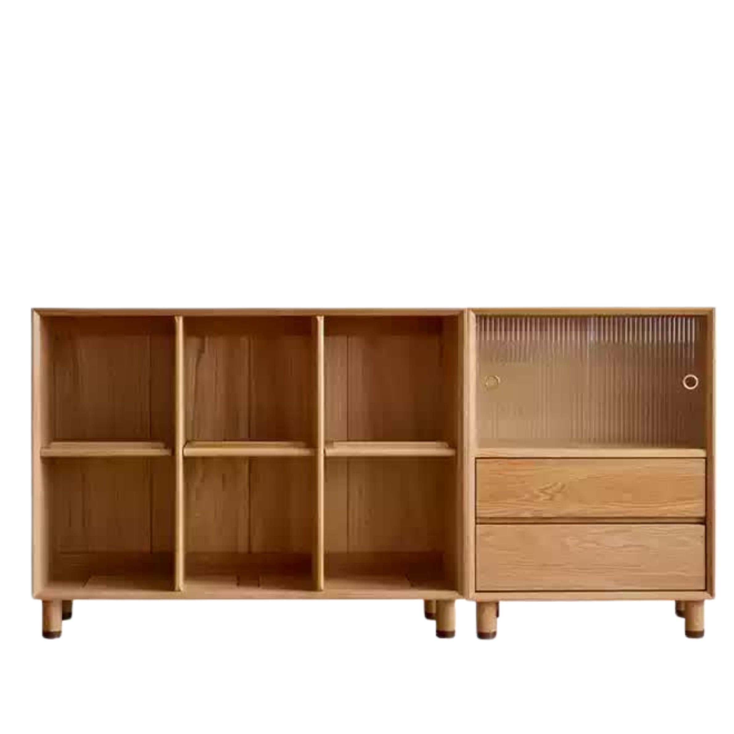 65.7x 12.6x32.3 inch /167x32x82 сm /  Natural Wood Color / Bookcase DC