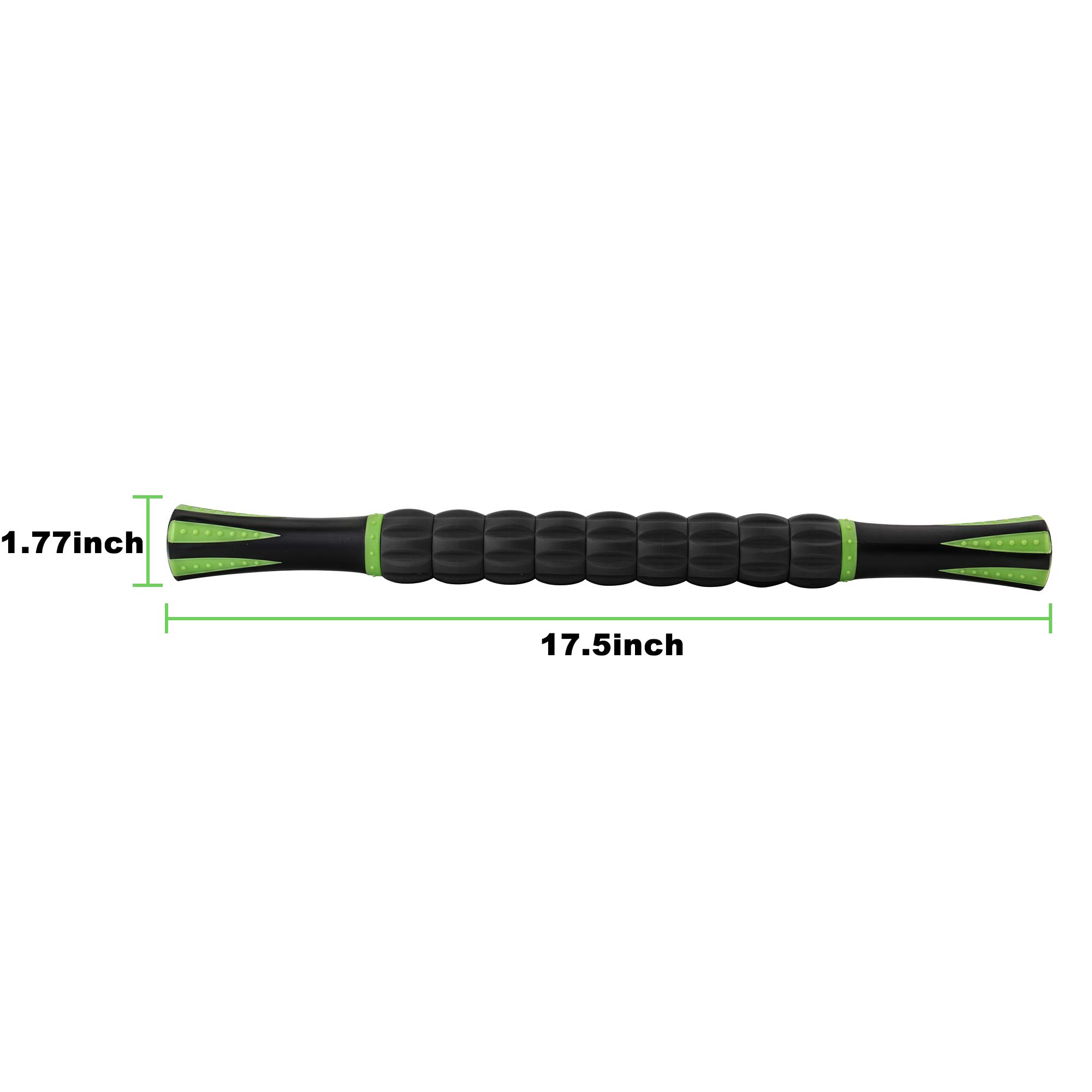 18 Inch Muscle Roller Massage Stick for Athletes - Deep Tissue Massage Tool for Legs, Back & Shoulders - Relieve Muscle Soreness, Cramps & Improve Recovery - Perfect for Post-Workout, Physical Therapy & Home Use