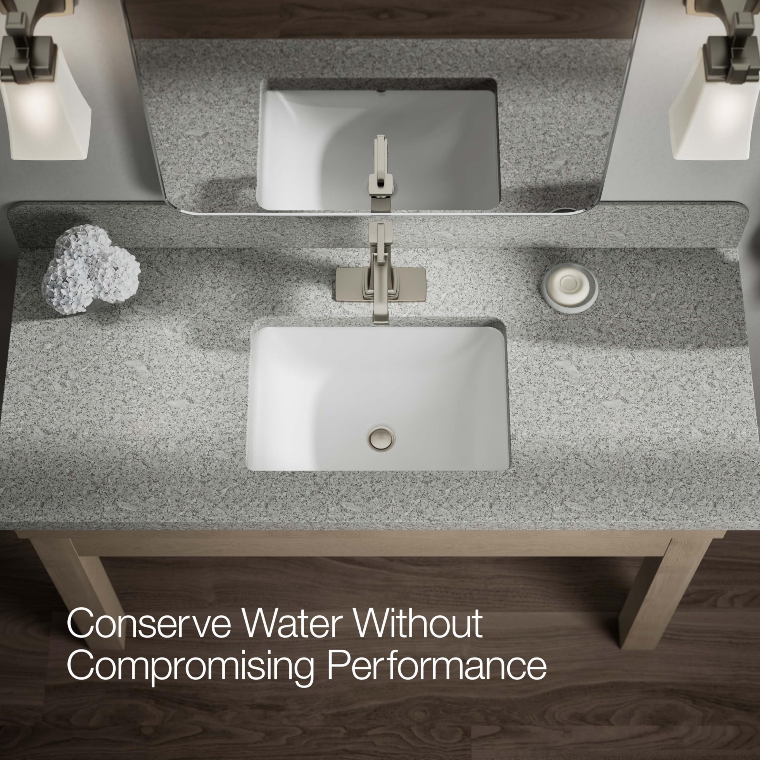 Riff Single-Handle Bathroom Sink Faucet - Modern Waterfall Spout Design for Bathroom Vanity, Powder Room & Guest Bath (Brushed Nickel Finish) - Perfect for Home Renovation & Hotel Upgrades