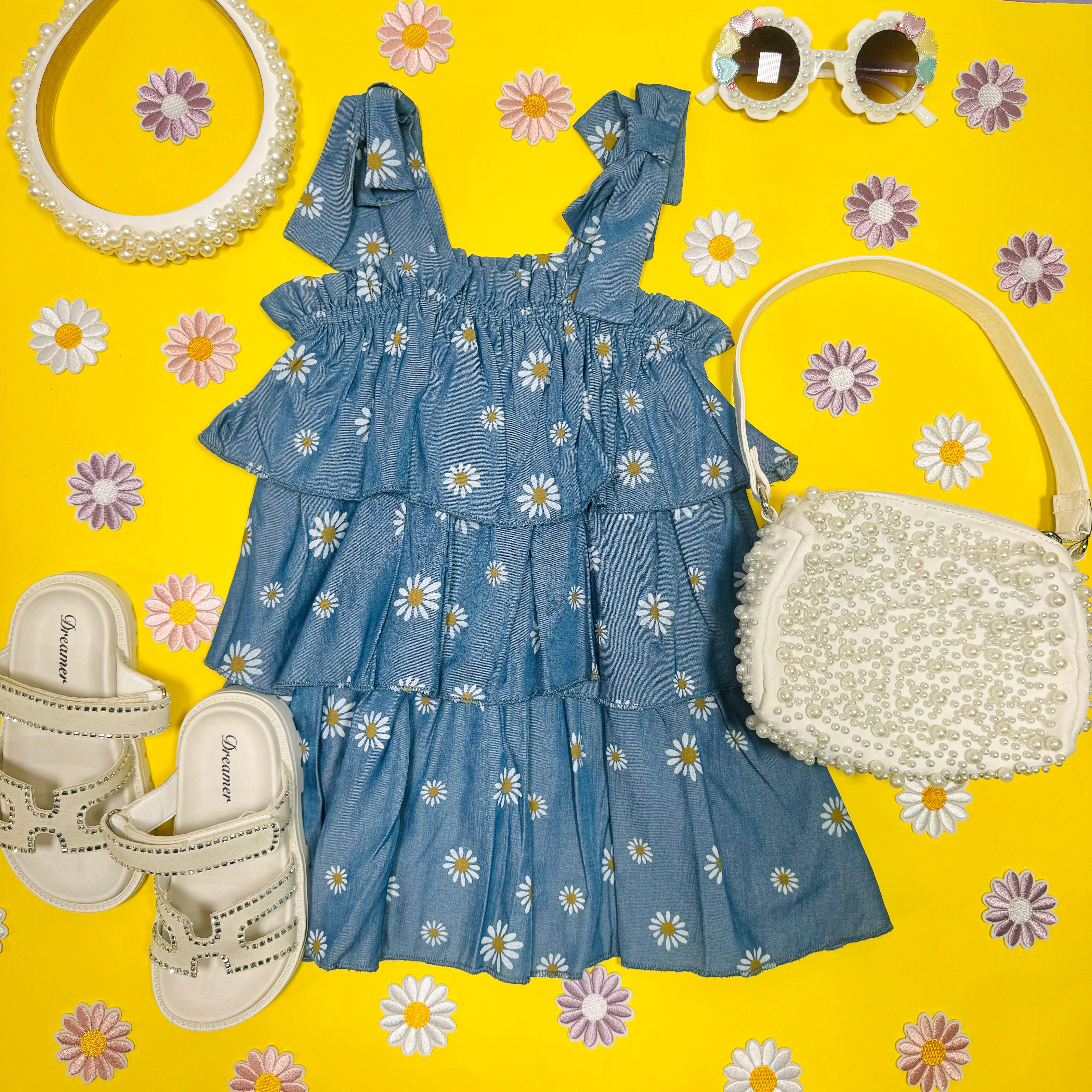 DAISY TIERED DRESS - Floral Summer Maxi Dress for Women | Perfect for Beach Vacation, Wedding Guest & Boho Outfits
