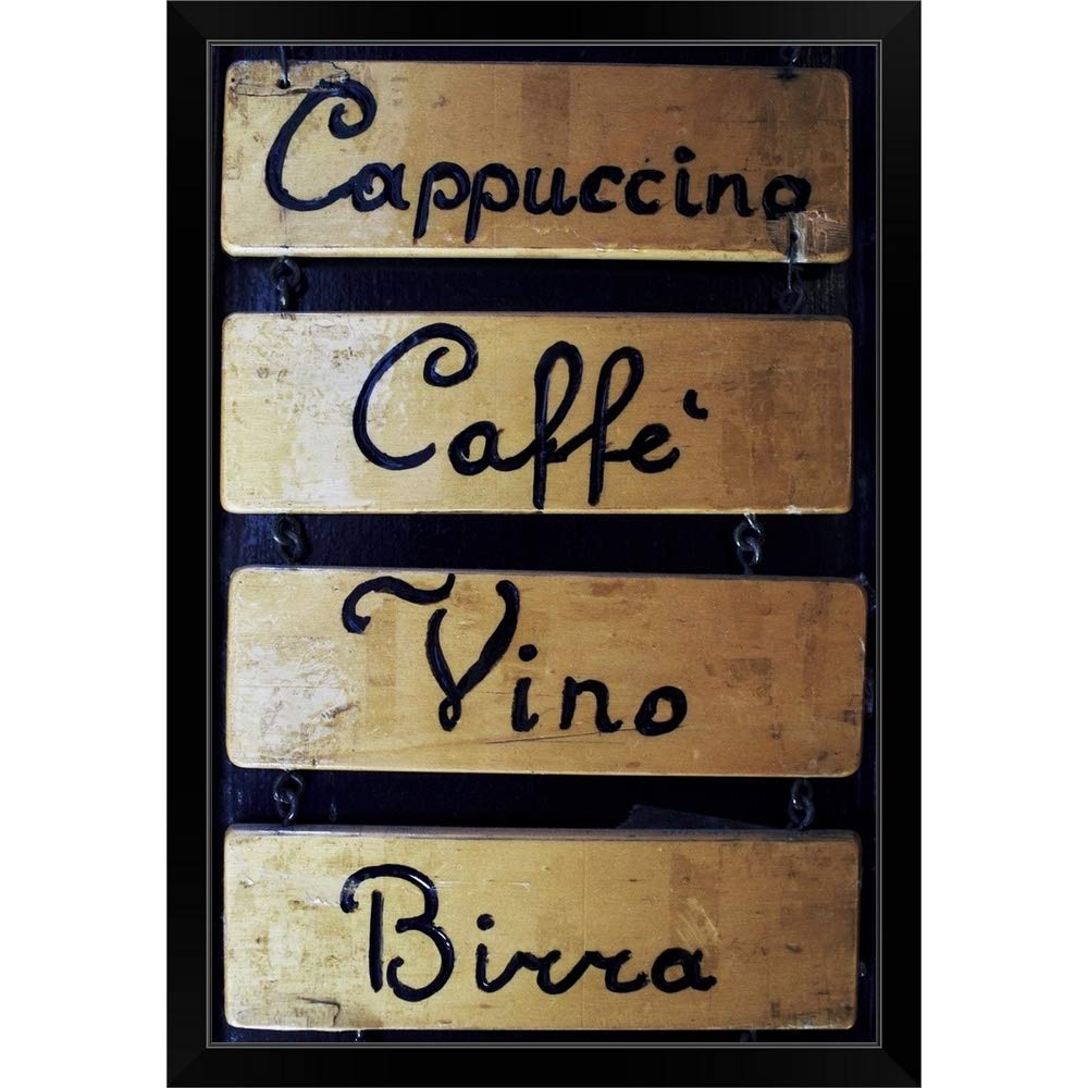Venice Italy Veneto Coffee & Wine Black Framed Art Print - Elegant Wall Decor for Home, Office & Cafe
