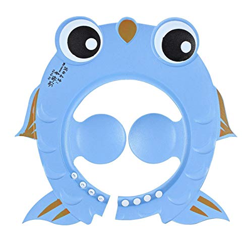 Vroxy Adjustable Fish Design Baby Shower Cap - Soft Bathing Hair Eye Ear Protector Hat for Newborn Infants Boys & Girls (Multi Color, 1 Piece) - Perfect for Gentle Bath Time & Hair Washing