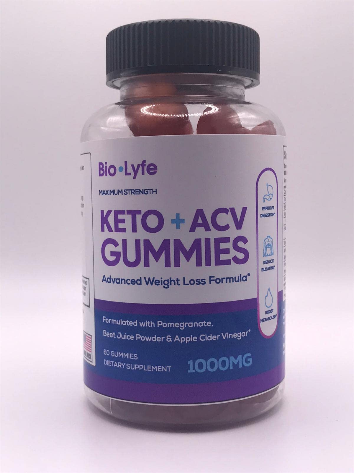 BioLyfe Keto Gummies with Apple Cider Vinegar - 120 Count (2 Month Supply) | Weight Loss Support & Energy Boost for Ketogenic Diet | Perfect for On-The-Go Healthy Snacking & Carb Control