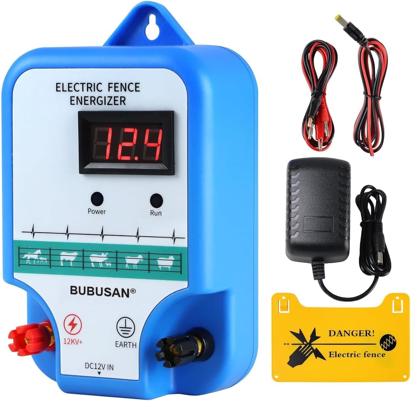 High Power Electric Fence Energizer - 3J Output Livestock Fence Charger with LED Display | Low Impedance 10-Mile Range | Perfect for Cattle, Horses, Sheep & Farm Animal Protection