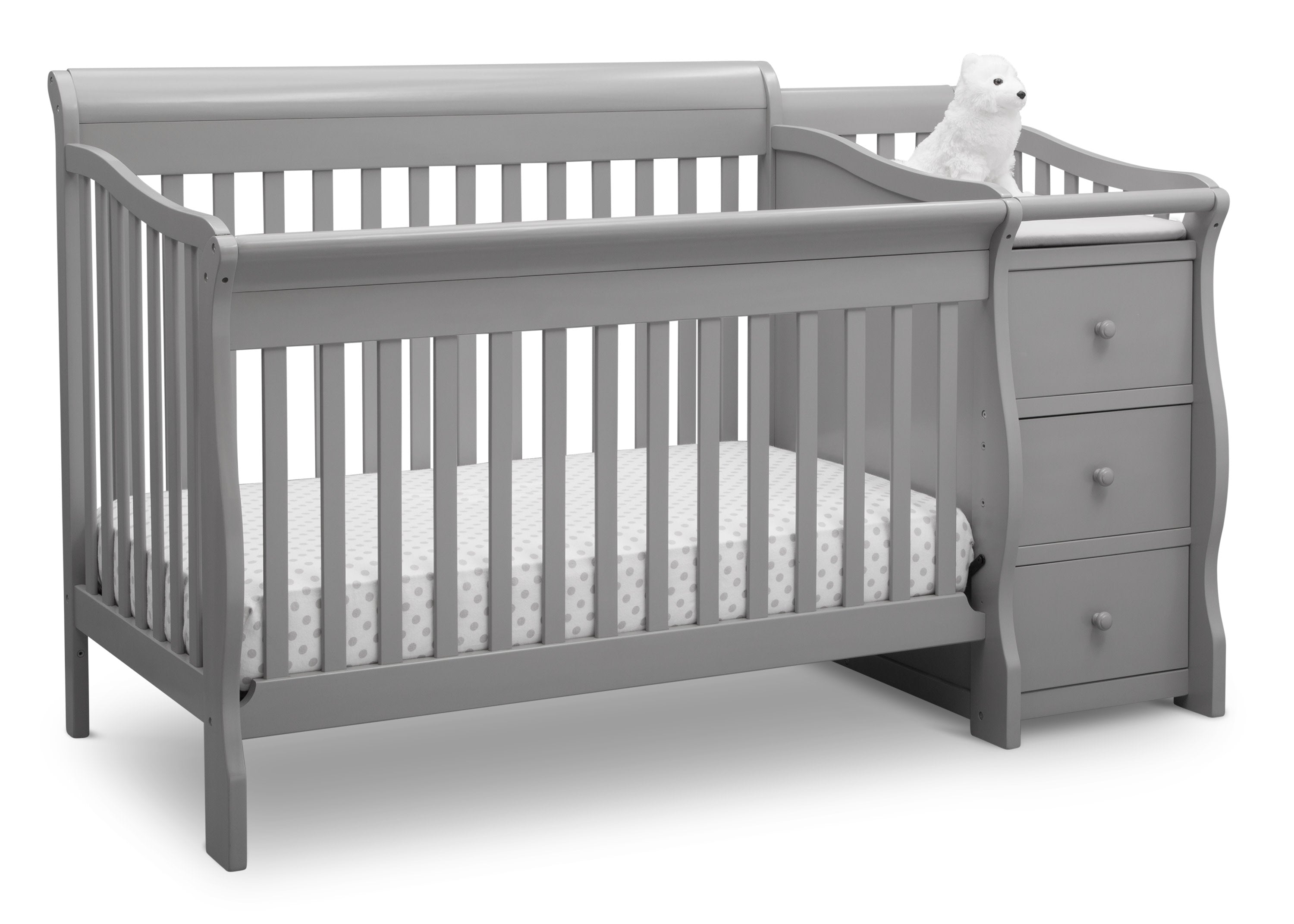 Princeton Junction Convertible Baby Crib with Changer - 3-in-1 Nursery Furniture for Newborn to Toddler | Perfect for Small Spaces & Modern Nurseries