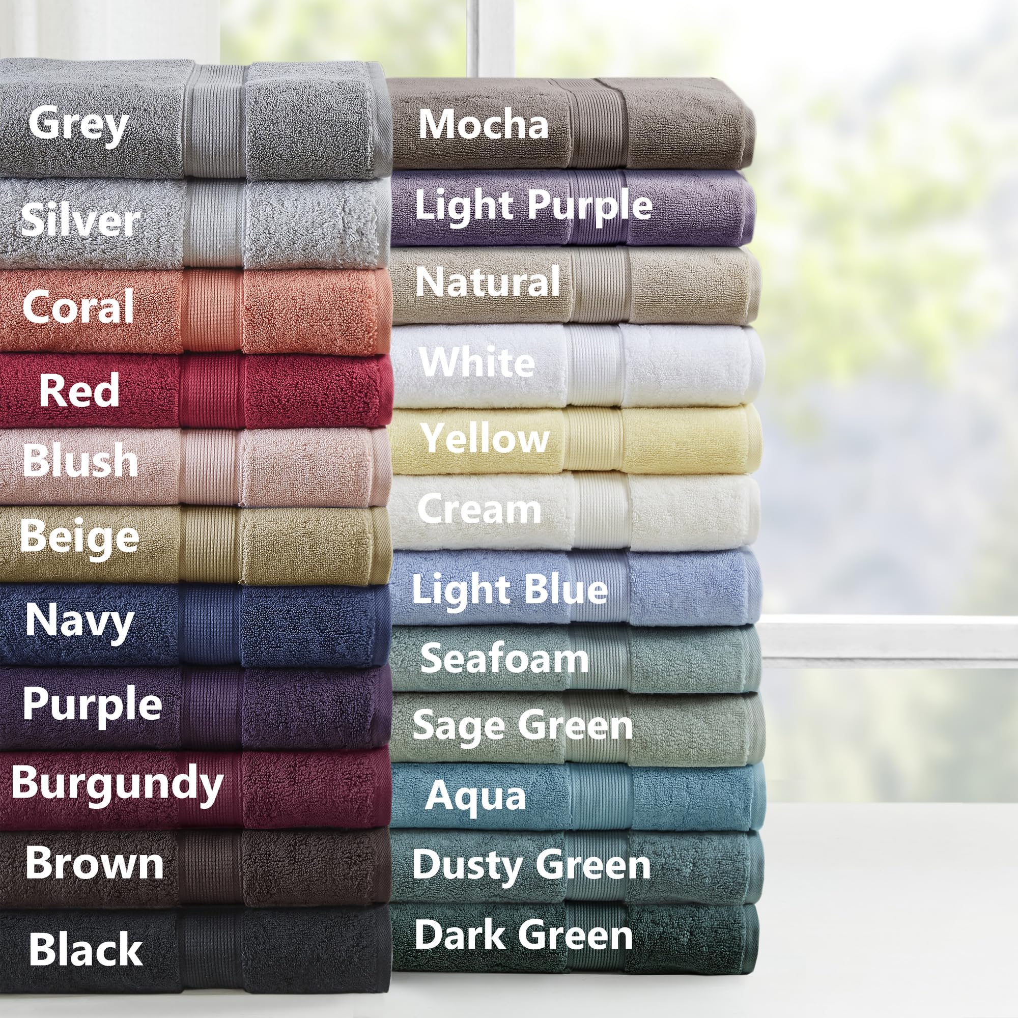 Madison Park Signature 800GSM 100% Cotton Luxury Bath Towel Set - 2 Bath Towels, 2 Hand Towels, 4 Washcloths - Ultra Absorbent, Quick Dry, Spa Quality (Grey) - Perfect for Bathroom, Guest Room & Luxury Hotel Use