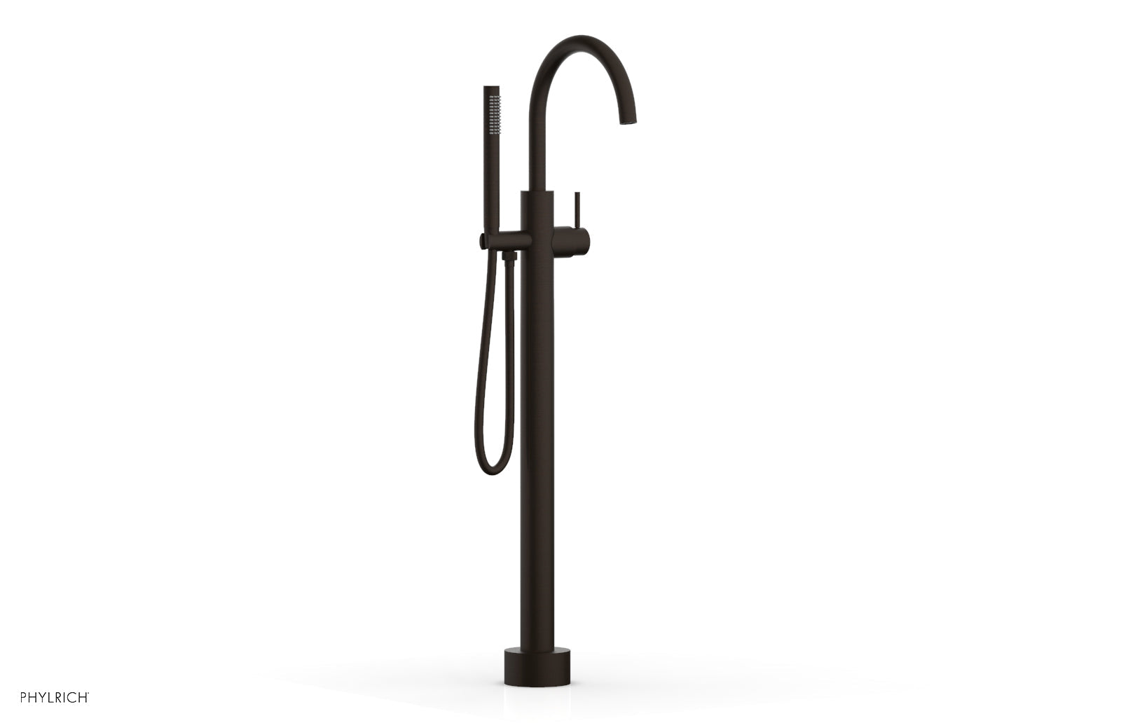 BASIC II Tall Floor Mount Tub Filler with Lever Handle & Hand Shower - 230 45 01 - Perfect for Modern Bathrooms & Spa-Like Showers