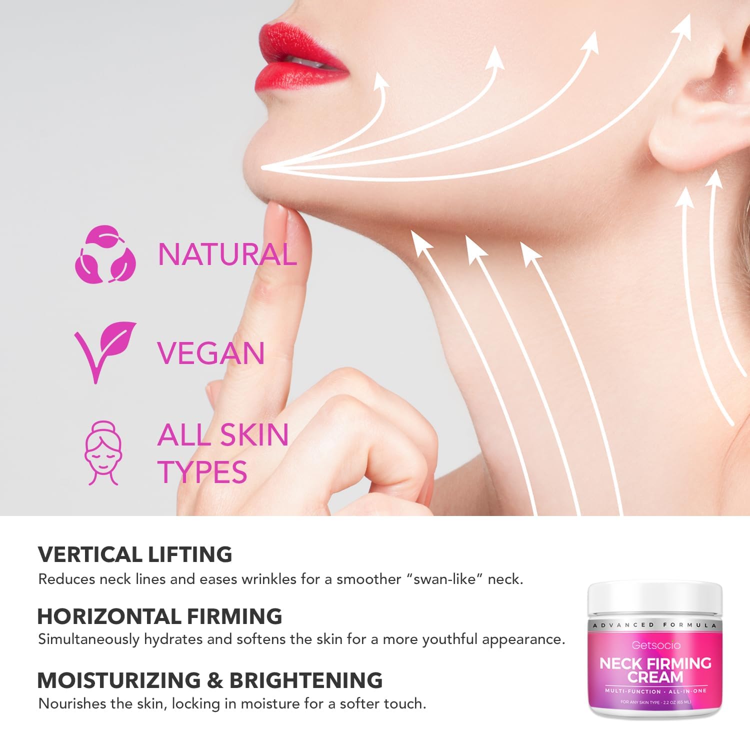 **Retinol Collagen & Hyaluronic Acid Neck Firming Cream – Anti-Aging Face Moisturizer for Wrinkles, Lifting & Hydration – Instant Face Lift Cream for Women | Use for Daily Skincare Routine & Nighttime Rejuvenation**