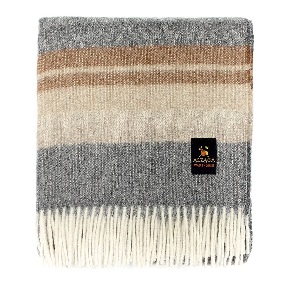 Premium Alpaca Wool Cherokee Style Blanket Throw - Soft & Warm Handmade Weaving for Home Decor, Sofa, Bed, and Travel - Cozy Gift for Winter & Fall