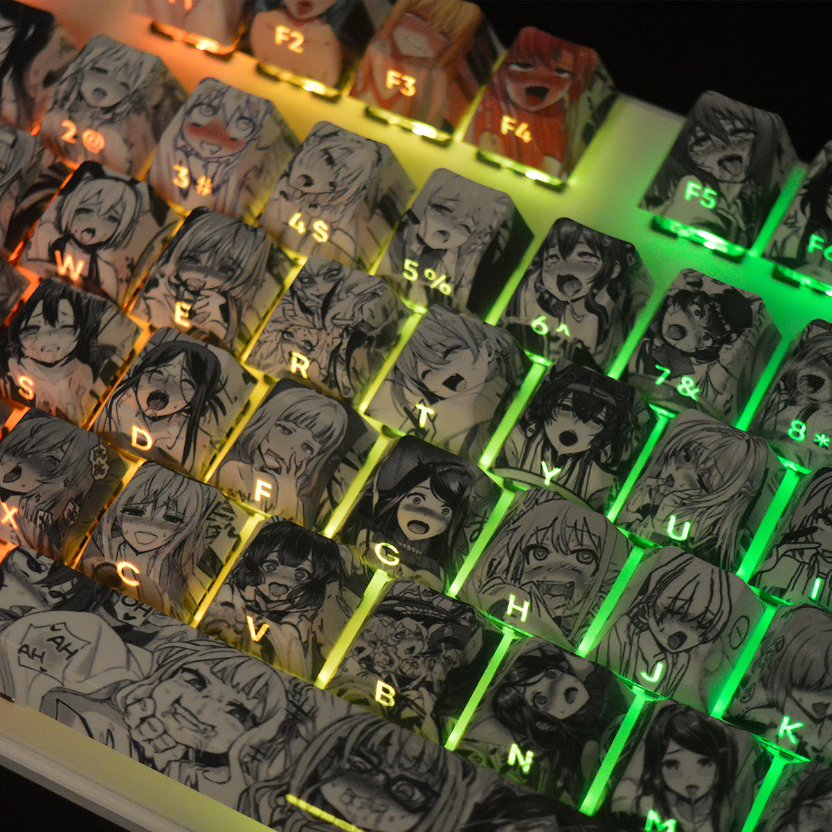Anime Girl Keycap Set - Sublimation PBT Mechanical Keyboard Keycaps for Custom Gaming & Typing - Perfect for Anime Fans & PC Enthusiasts - Use for Gaming, Typing, and Keyboard Customization