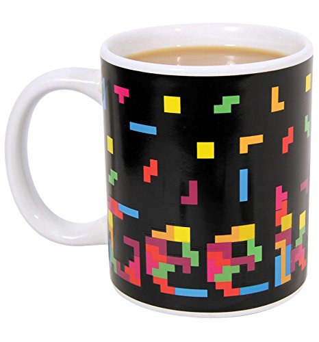 Tetris Geek Heat Changing Mug - Color Changing Coffee Cup with Classic Game Design, Perfect for Gamers, Office Use & Gift Giving