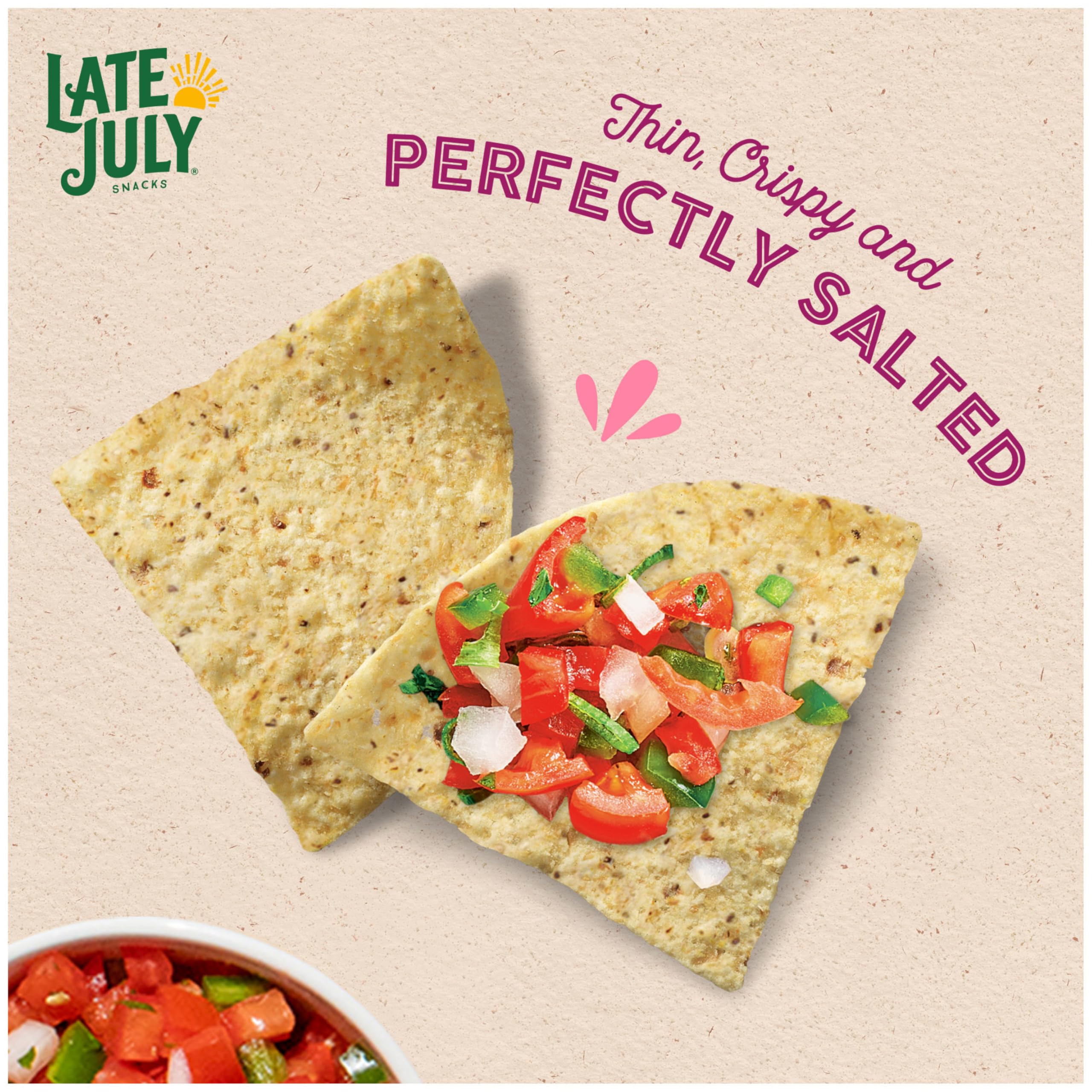 Organic Thin & Crispy Tortilla Chips with Chia & Quinoa - Late July Snacks, 10.1oz | Gluten-Free, Non-GMO | Perfect for Parties, Snacking & Healthy Diets