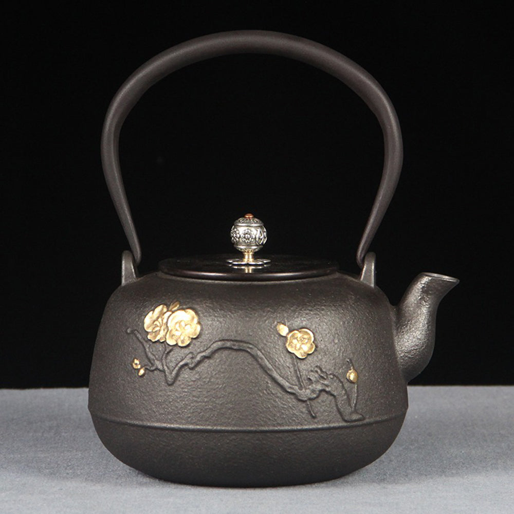 Premium Cast Iron Teapot with Induction Cooker - Japanese Style Iron Kettle for Tea Brewing, Stovetop & Induction Safe - Perfect for Home, Office & Tea Ceremonies