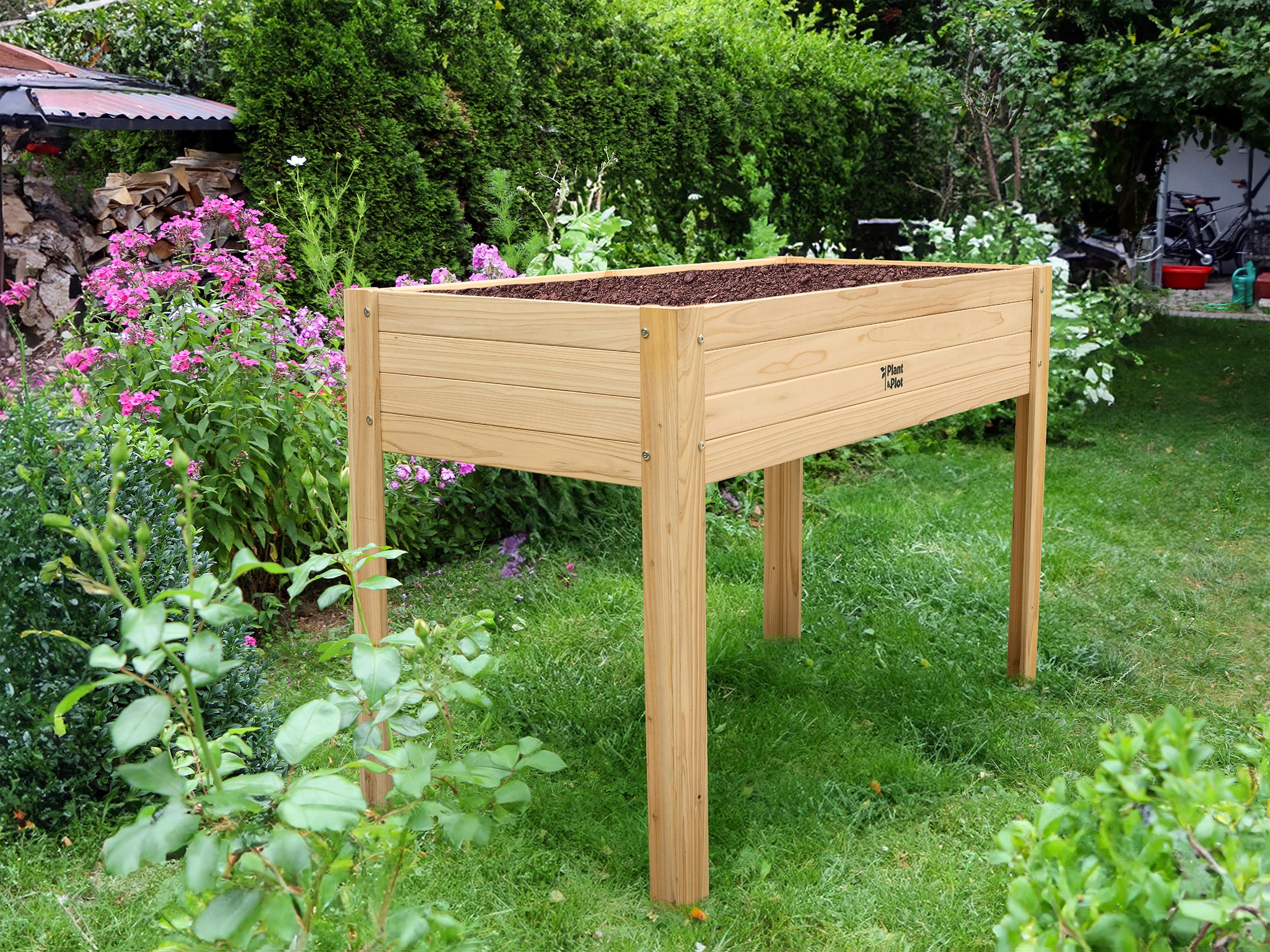 Elevated Wooden Raised Garden Bed with Legs - 48×24×33in Outdoor Planter Box for Vegetables, Flowers & Herbs - Large Wooden Gardening Bed for Backyard, Patio, Balcony & Urban Farming - Perfect for Organic Gardening & Small Space Planting