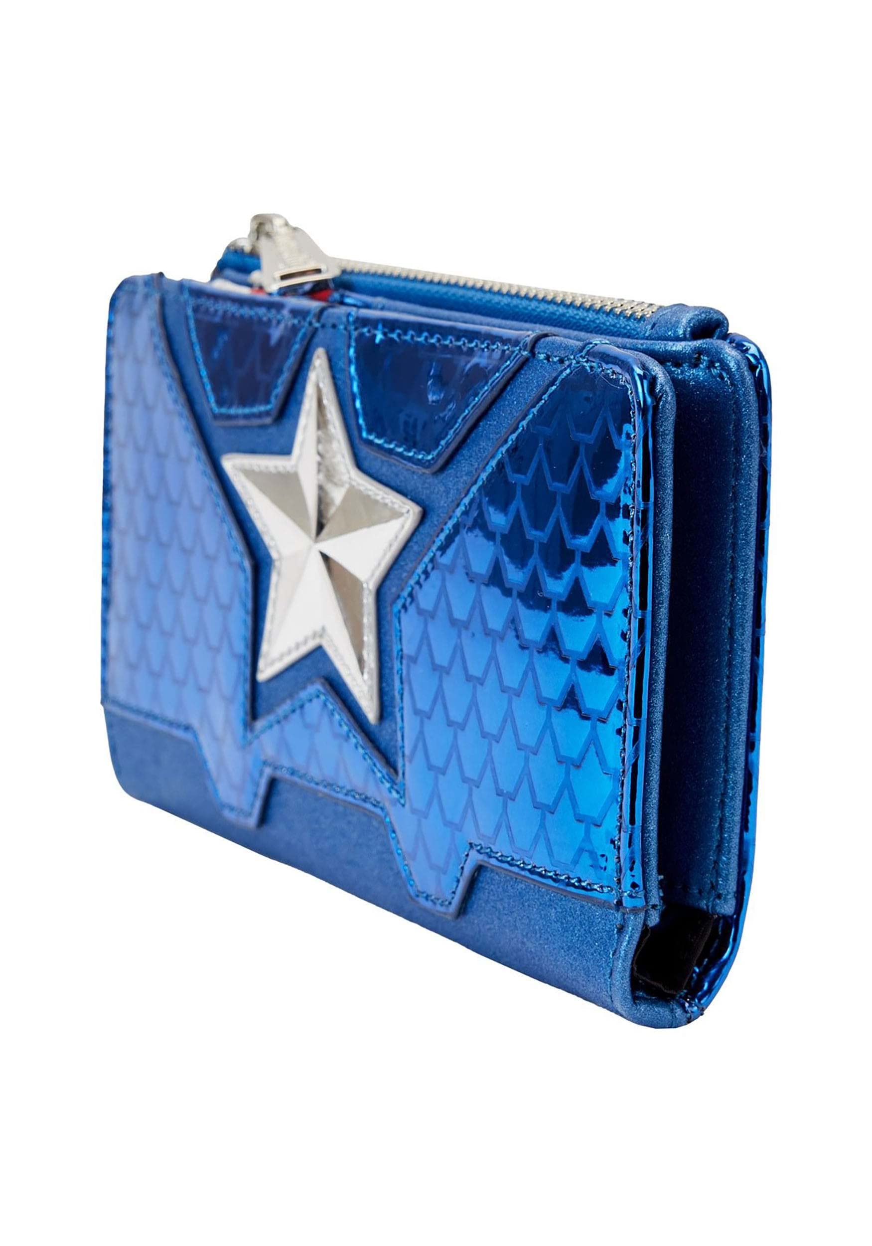 Loungefly Marvel Captain America Shine Cosplay Flap Wallet - Stylish Superhero Accessory for Comic Con, Cosplay & Everyday Use