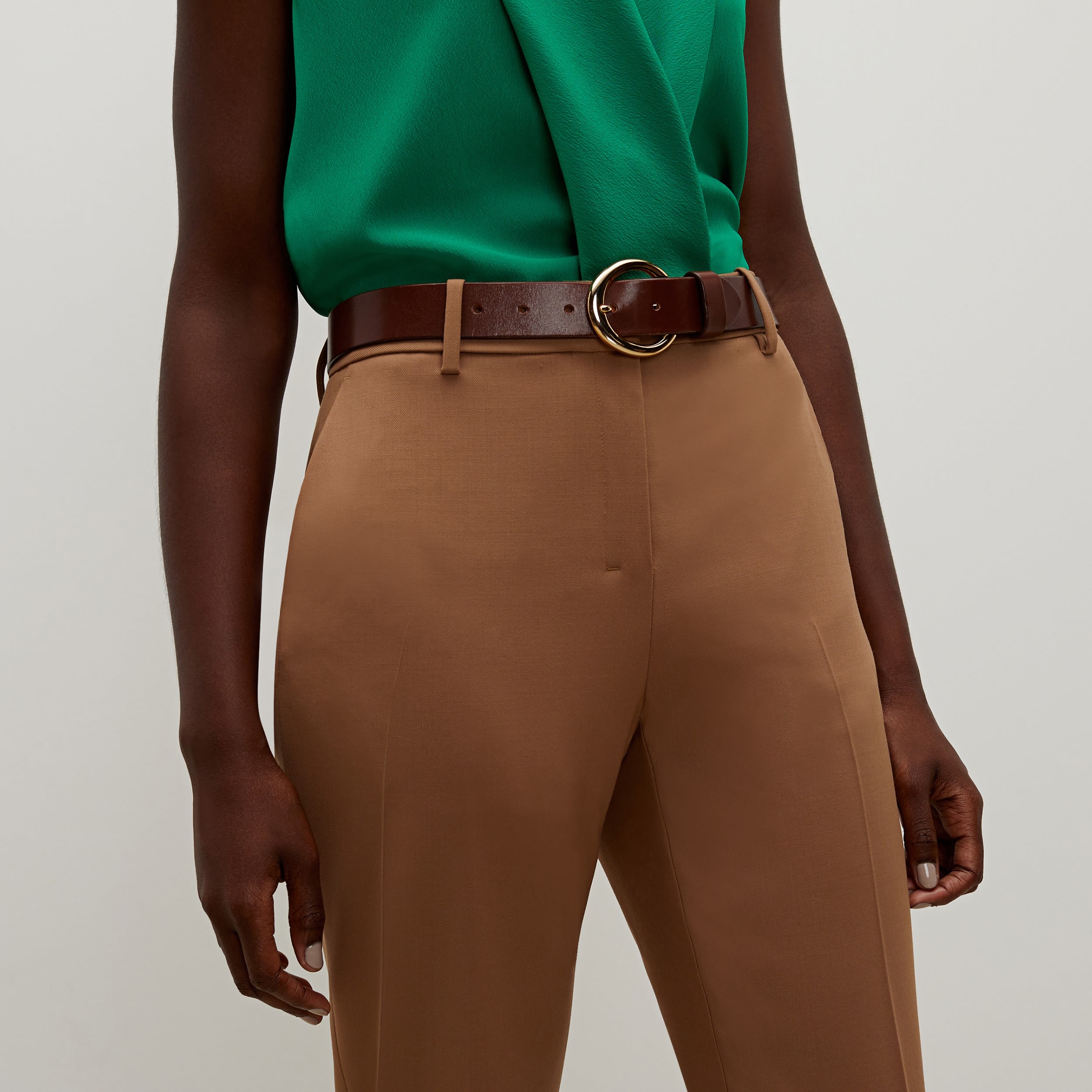 Mejia Washable Wool Twill Pants in Camel Color - Comfortable & Durable Trousers for Office, Travel & Casual Wear