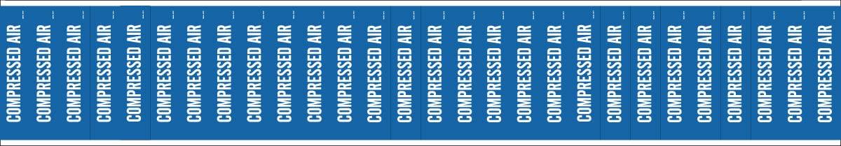 Brady 91917-PK Compressed Air Pipe Marker - White on Blue, 28 per Card, 5-Pack, Legend 'Compressed Air' | Ideal for Industrial Safety Labeling & Pipe Identification