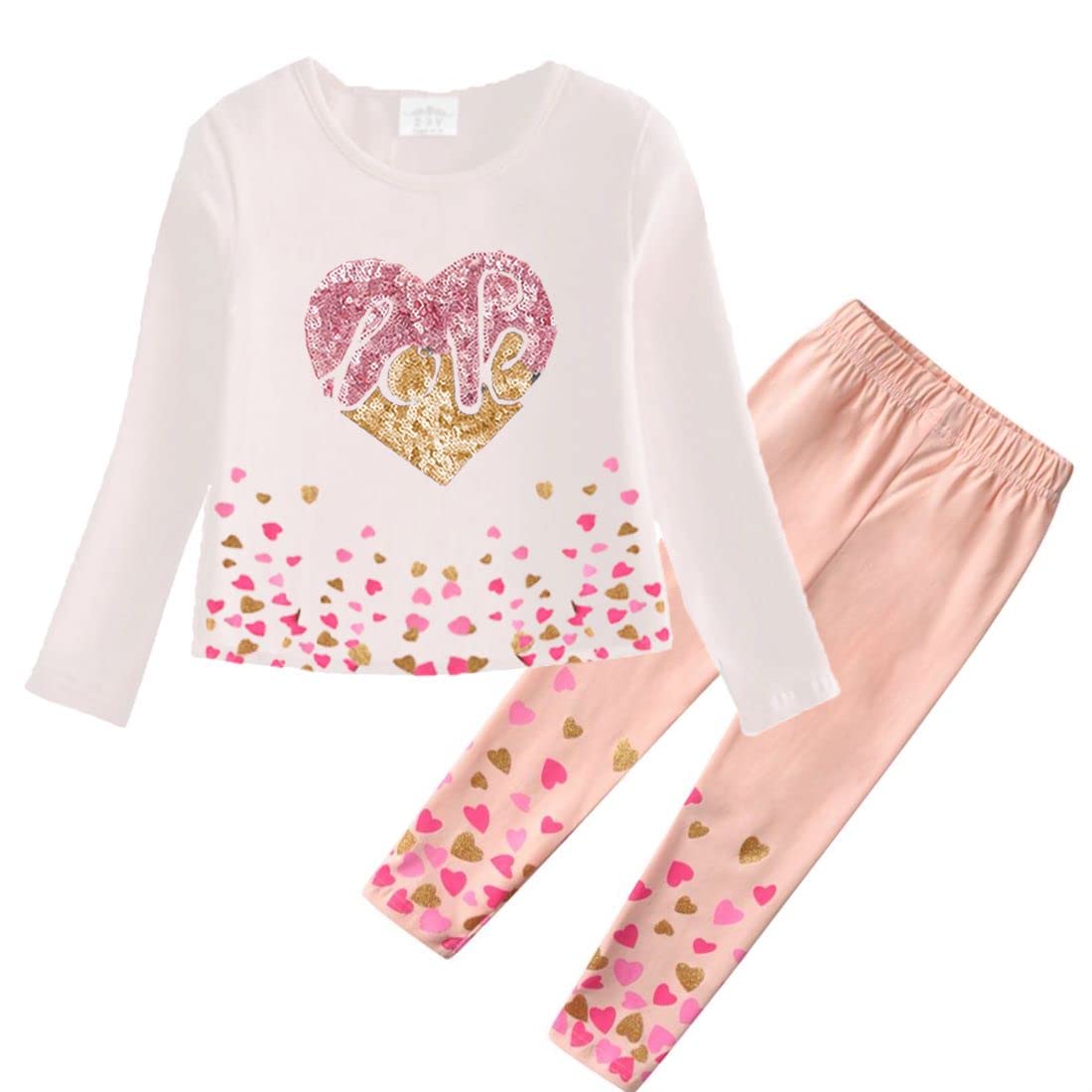 VIKITA Toddler Girls Clothes Set - Summer Outfits with Shirts & Leggings for Little Kids | Cute Birthday Gifts | Perfect for Playdates, Preschool & Family Photos