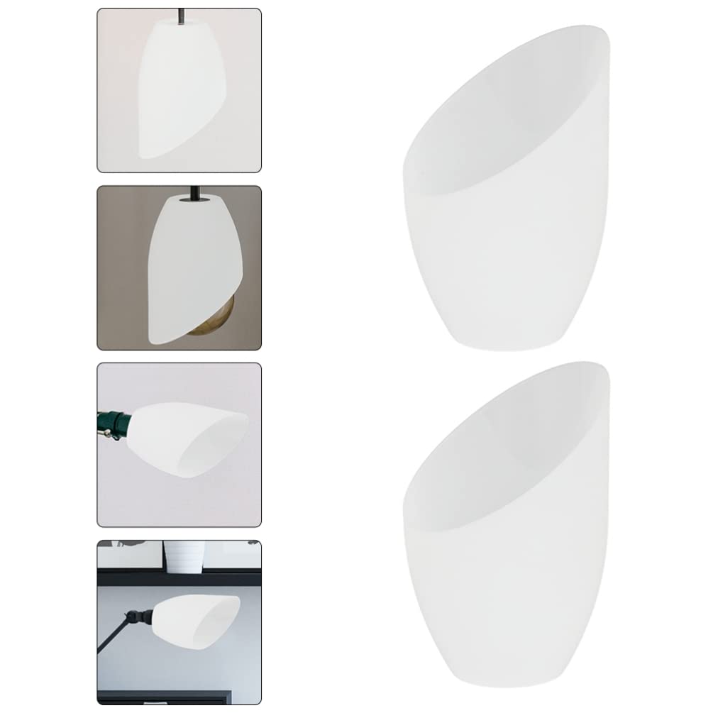 FOMIYES 2-Pack Horseshoe Shaped Plastic Lamp Shades - Replacement Lampshades for Floor Lamps, Table Lights, Chandeliers & Wall Sconces - Durable Home Lighting Accessories for Bedroom, Living Room & Office Decor