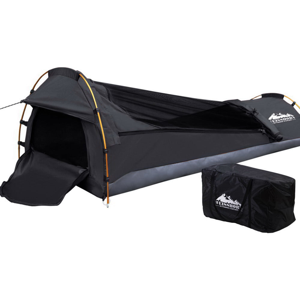 Weisshorn Single Biker Swag - Grey Ripstop Canvas Camping Sleeping Bag for Outdoor Adventures, Motorcycle Trips & Backpacking