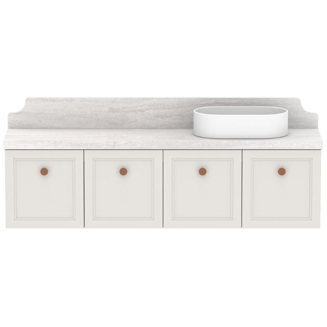 Premium ADP Mabel Wall Hung Vanity with Cherry Pie Solid Surface Benchtop - Modern Bathroom Sink Cabinet for Small Spaces & Ensuite Designs