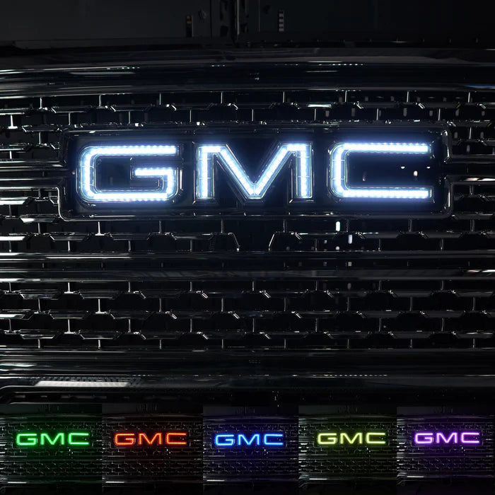 GMC LED Emblem - Multicolor Light Up Badge for Trucks & SUVs (1999-2024 Models) - Perfect for Night Driving & Custom Car Styling