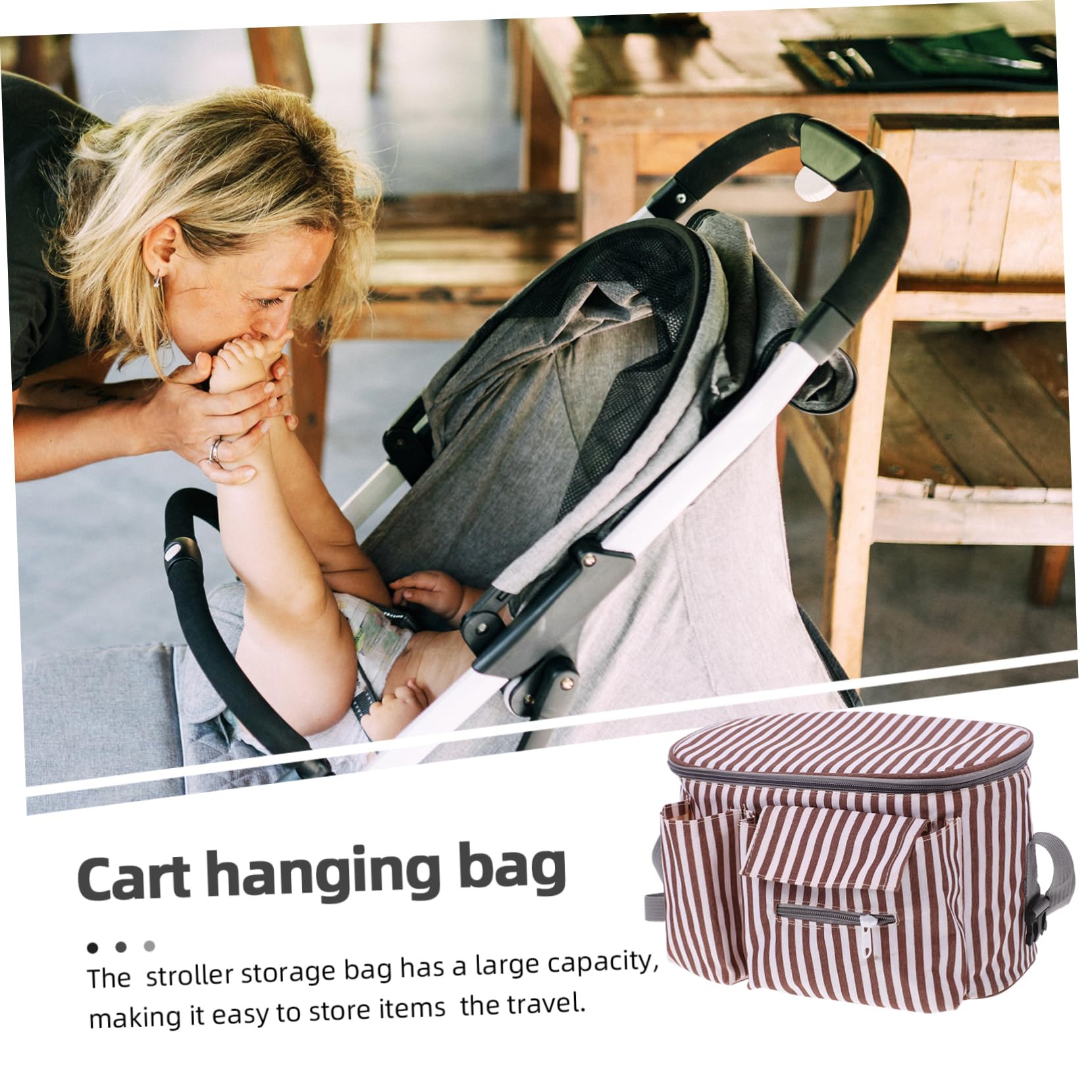 GLSTOY Universal Stroller Organizer Bag - Waterproof Pram Accessory with Multiple Pockets for Baby Bottles, Toys, Snacks & Essentials | Perfect for Diaper Bags, Shopping Trips & Outdoor Activities